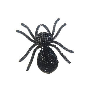 Spider Black Rhinestone Hair Barrette Claw Clip Scary Halloween Witch